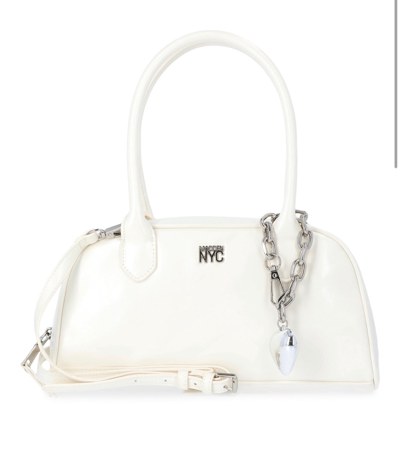 Madden NYC Women's East West Bowler Bag White